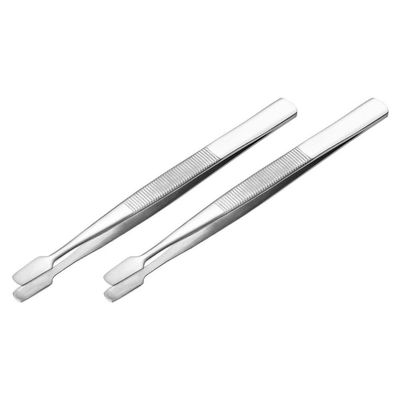 minkissy 2pcs Precision Stainless Steel Non- Tweezers for Crafting for Picking Stamps Beads Delicate Objects Lightweight Compact Design for Easy Portability
