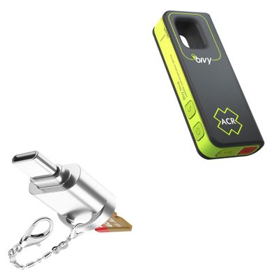 BoxWave Adapter Compatible with ACR Electronics Bivy Stick - Micro SD Card miniReader, USB Type-C OTG Reader USB3.0 Adapter Keychain - Metallic Silver