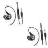 2pcs High Fidelity in-Ear Headphones Earphone with Subwoofer Bass Earbud Headset with Control for Smartphone view 1