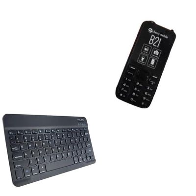BoxWave Keyboard Compatible with Cherry Mobile B21 - SlimKeys Bluetooth Keyboard, Portable Thin with Chiclet-Style Keys - Jet Black