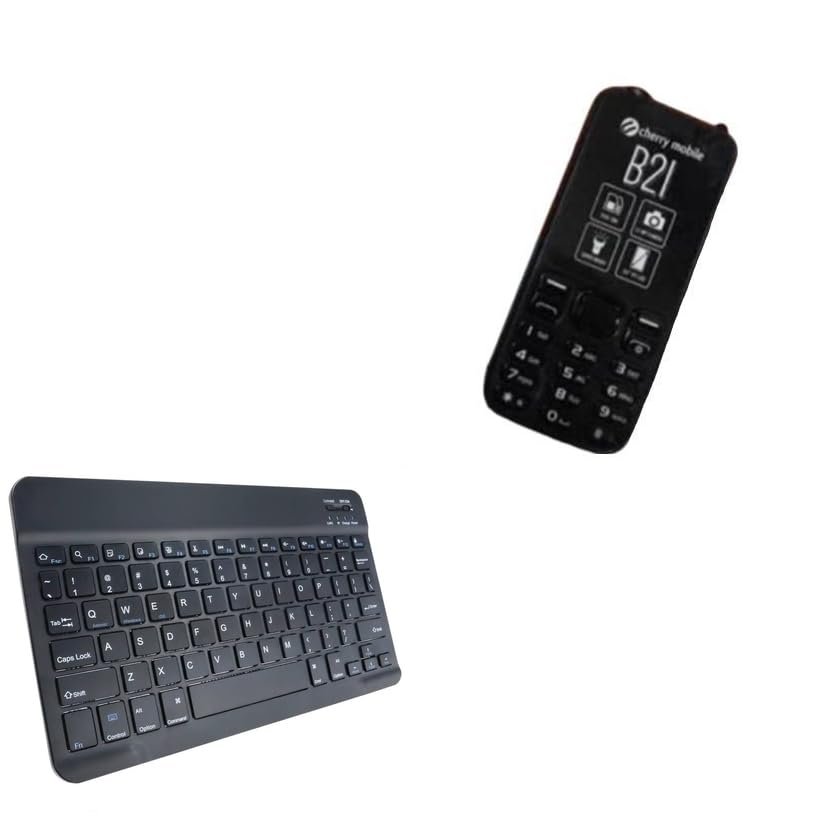 BoxWave Keyboard Compatible with Cherry Mobile B21 - SlimKeys Bluetooth Keyboard, Portable Thin with Chiclet-Style Keys - Jet Black
