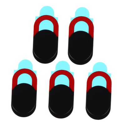 BRIGHTFUFU 5pcs Webcam Cover for Laptop Mobile and Tablet Easy to Install Ultra-Thin Camera Protector Black and Red for Use