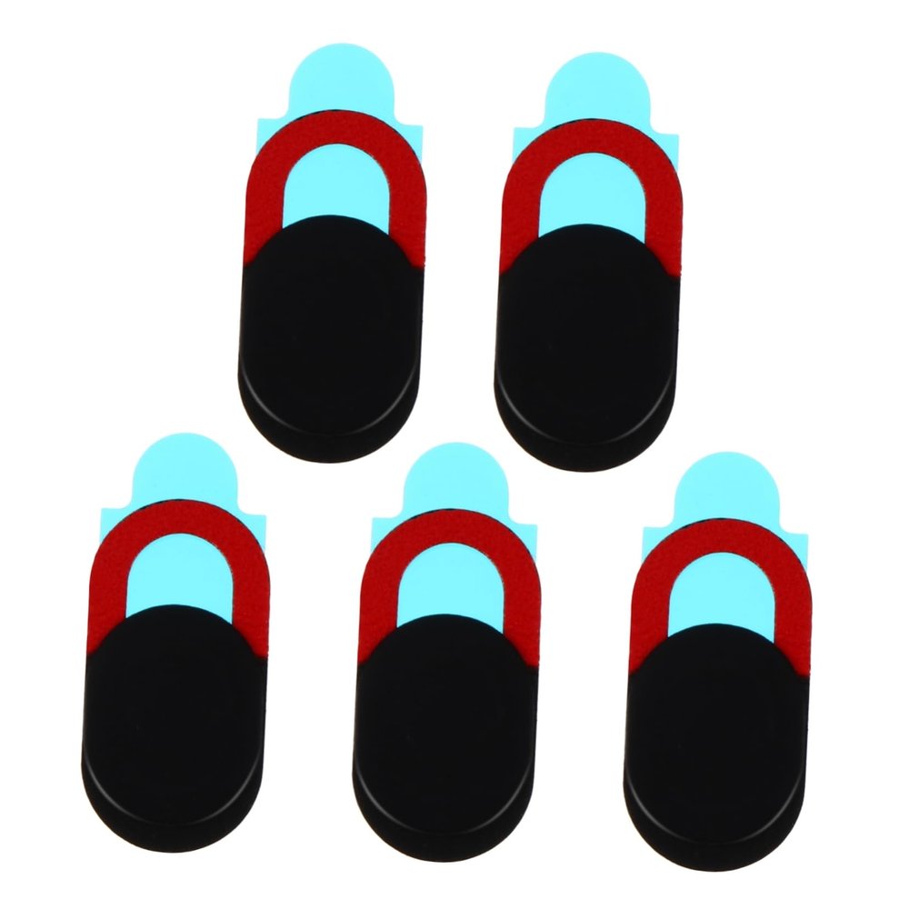 BRIGHTFUFU 5pcs Webcam Cover for Laptop Mobile and Tablet Easy to Install Ultra-Thin Camera Protector Black and Red for Use