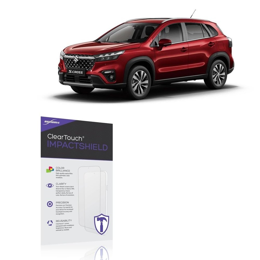 BoxWave Screen Protector Compatible with Suzuki 2024 S-Cross Cluster Display (4.2 in) - ClearTouch ImpactShield (2-Pack), Impenetrable Screen Protector Flexible Film