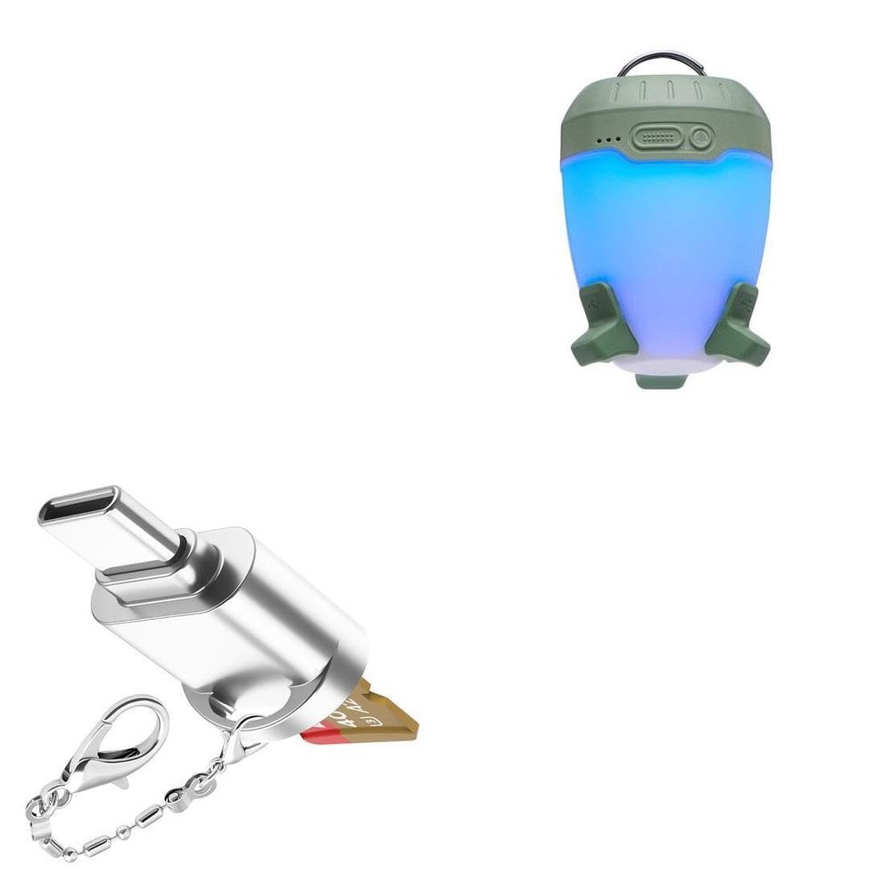 BoxWave Adapter Compatible with Black Diamond Orbiter 450 - Micro SD Card miniReader, USB Type-C OTG Reader USB3.0 Adapter Keychain - Metallic Silver