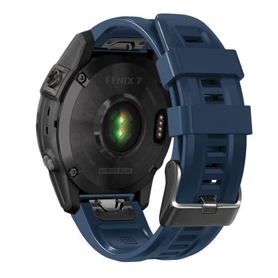 MGTCAR 26 22MM Silicone Quick Release Watchband Strap for Garmin Fenix 7X 6X 5X 3HR Watch Easyfit Wristband Strap For Fenix 7 6 5 Watch (Color : Dark Blue, Size : 26mm Fenix 5X 5XPlus)