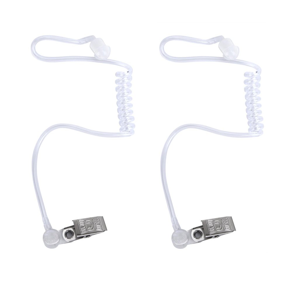 Renastar Prop Acoustic Tube with Clips Two Way Radios Headset Secret Hollywood FBI Agent Spy Game Earpiece(Clear)