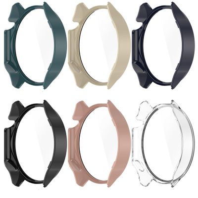 FitTurn 3-Pack Compatible with OnePlus Watch 2 Case, with Built-in HD Clear Ultra-Thin Hard PC Screen Protector Cover Compatible with OnePlus Watch 2 Smart Watches Accessories (SixClolors)