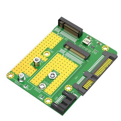 Dual M.2(NGFF) SSD to Dual SATA3 Adapter, Supports M.2 2230/2242/2260 Type SSD for Desktop Computer
