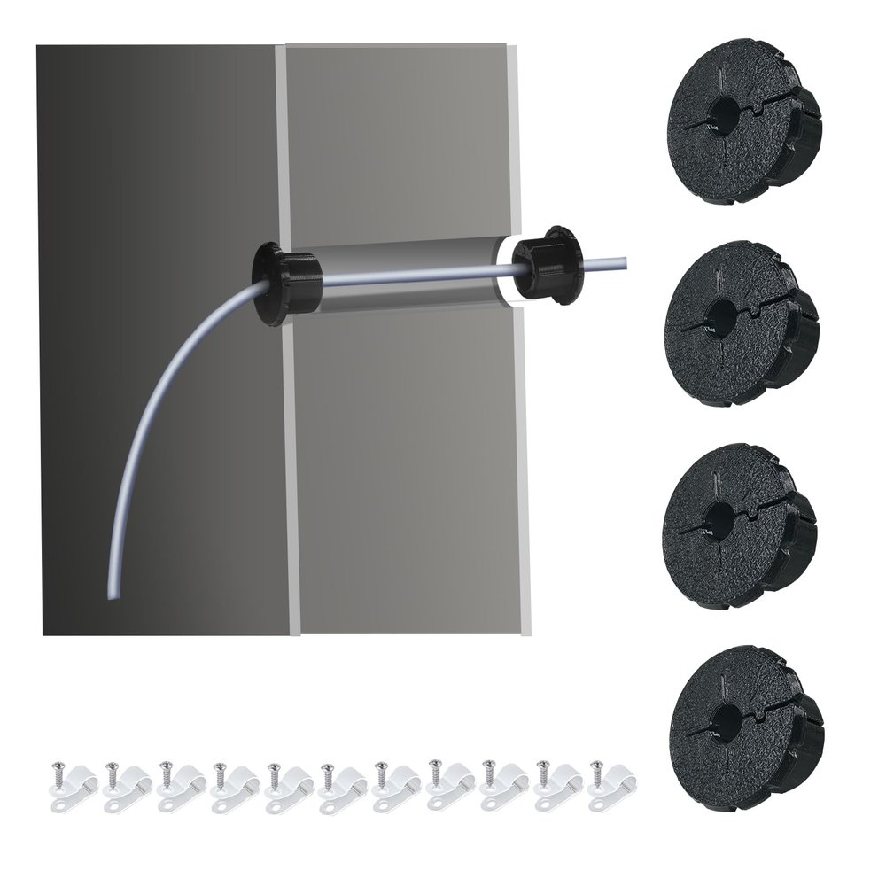 ARSUNOVO Compatible with Starlink Cable Grommet,1/2 inch,3/4 inch,1 Inch Wall Grommet for Starlink Cables,Starlink Cable Routing Kit,Star Link Accessories,(1/2 inch,4 Packs)