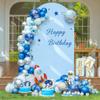 6FT Blue Arch Backdrop Cover - Polyester Fitted Wedding Arch Stand Covers Round Top Chiara Arch Backdrop Cover for Birthday Party Banquet Photo Background Decoration view 1