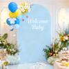 6FT Blue Arch Backdrop Cover - Polyester Fitted Wedding Arch Stand Covers Round Top Chiara Arch Backdrop Cover for Birthday Party Banquet Photo Background Decoration view 2