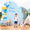 6FT Blue Arch Backdrop Cover - Polyester Fitted Wedding Arch Stand Covers Round Top Chiara Arch Backdrop Cover for Birthday Party Banquet Photo Background Decoration view 3