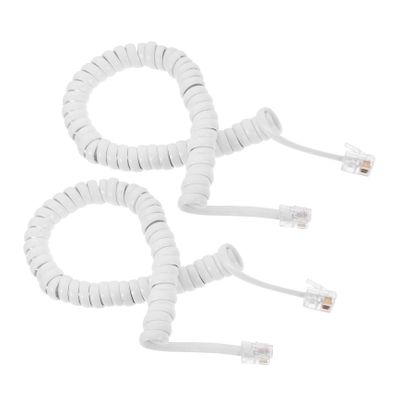 Homoyoyo 2pcs Telephone Phone Cable Cord Coiled Phone Cords for Landline Sturdy and Soft Telephone Accessory