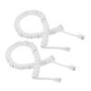 Homoyoyo 2pcs Telephone Phone Cable Cord Coiled Phone Cords for Landline Sturdy and Soft Telephone Accessory