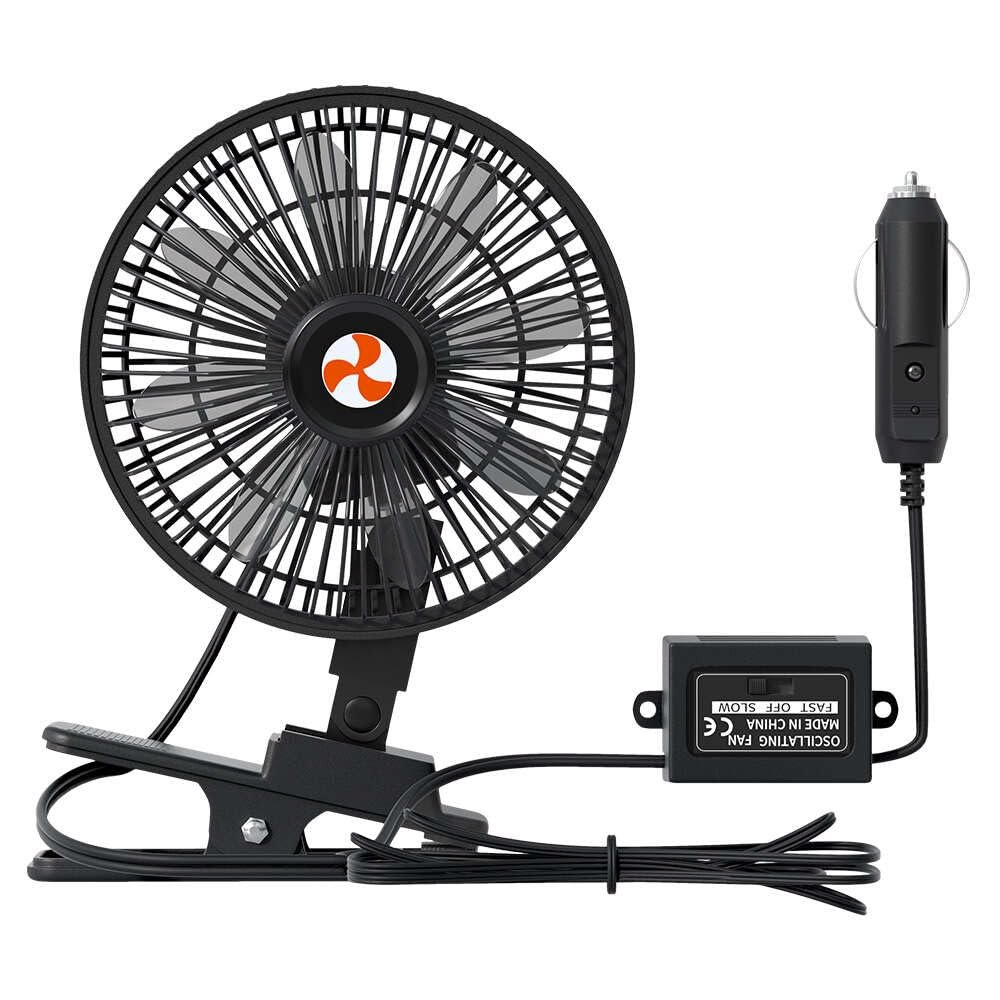 12 Volt Oscillating Fan, Portable Car Fan Wide-Bound Cooling Ventilation, Car DC Clip Fan, Truck, RV, Automotive 12v Fan