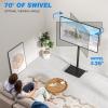 Rfiver Swivel Floor TV Stand with Mount for 32-60 inch TVs up to 88 lbs, Height Adjustable Tall TV Stand with Wood Base, Saving Space Design for Bedroom, Living Room and Corner, Max VESA 400x400mm view 3