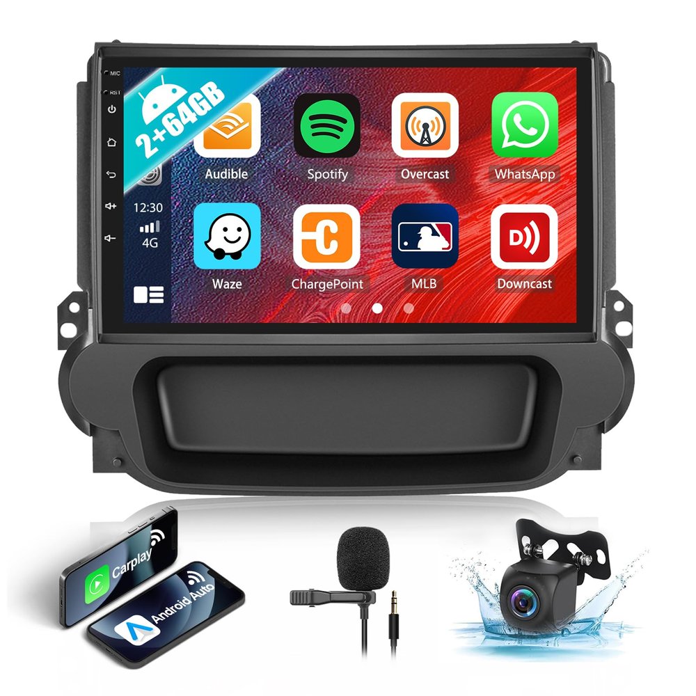 2G+64G Car Stereo for Chevrolet Chevy Malibu 2013 2014 2015 with Wireless CarPlay Android Auto 9" Touch Screen Android 13 Car Radio with GPS Navigation Bluetooth WiFi RDS FM HD Backup Camera