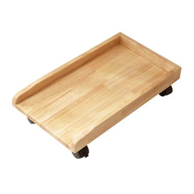 GLigeT PC Stand Wooden CPU Case Floor Stand CPU Stand Cart Mobile CPU Stand Desktop Host Tower Holder with 4 Caster Wheels and Protective Bezel PC Tower Stand (Color : Natural)