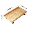 GLigeT PC Stand Wooden CPU Case Floor Stand CPU Stand Cart Mobile CPU Stand Desktop Host Tower Holder with 4 Caster Wheels and Protective Bezel PC Tower Stand (Color : Natural) view 2