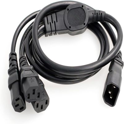 JORINDO (2ft/60cm) PDU IEC 320 C14 Male to 3 x C13 Female Y Splitter Power Adapter Cable 10A 250V UPS PSU Extension Cable