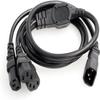 JORINDO (2ft/60cm) PDU IEC 320 C14 Male to 3 x C13 Female Y Splitter Power Adapter Cable 10A 250V UPS PSU Extension Cable view 1