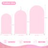 7.2FT Pink Arch Backdrop Cover - Polyester Fitted Wedding Arch Stand Covers Round Top Chiara Arch Backdrop Cover for Birthday Party Banquet Photo Background Decoration view 3