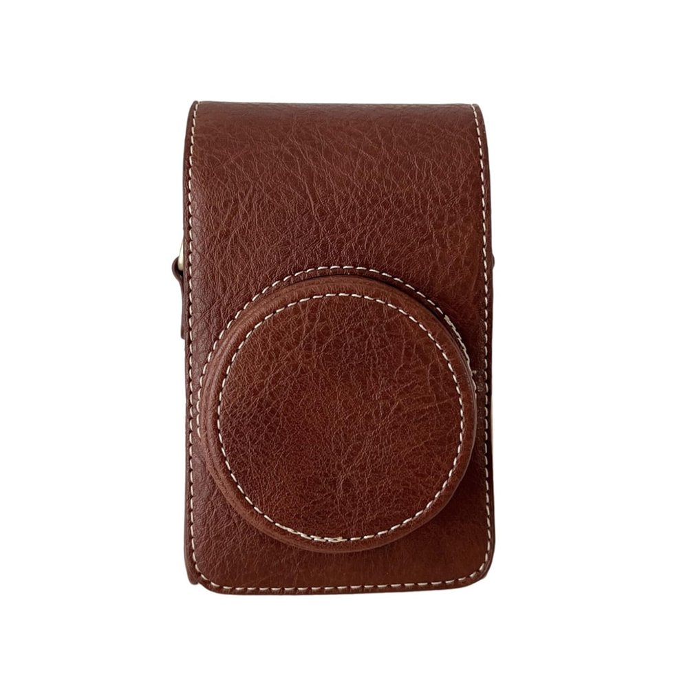 Andoer Digital Camera Case, PU Leather Camera Storage Bag with Detachable Shoulder Strap Compatible with RICOH GR2/GR3/GR3X, Canon G7X2/G7X3, Sony RX100/ZV1/LX10/SX740/ZR1000/CCD, brown