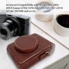 Andoer Digital Camera Case, PU Leather Camera Storage Bag with Detachable Shoulder Strap Compatible with RICOH GR2/GR3/GR3X, Canon G7X2/G7X3, Sony RX100/ZV1/LX10/SX740/ZR1000/CCD, brown view 3