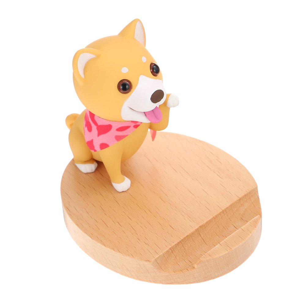 NAMOARLY Creative Wooden Dog-Shaped Phone Holder Cute Cell Phone Stand for Desk Compatible Smartphones and Tablets Natural Material and Stylish Dog Design