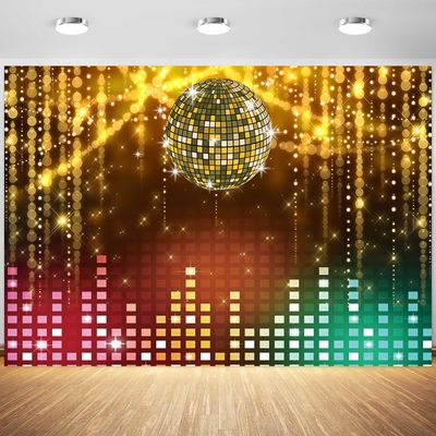 10x8ft Discos Backdrop Night Shinning Discos Ball Photography Background Vintage 70s Lets Glow Discos Theme Birthday Party Banner Decoration Supplies Photo Booth Props