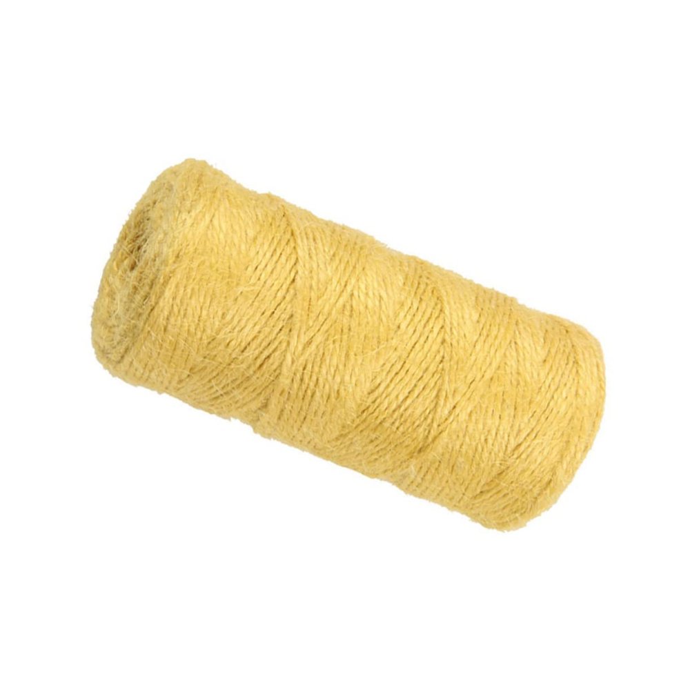 KONTONTY 100m Yellow Jute Twine for Crafts Festive Decoration Gardening and Wrapping Bouquets and Versatile Rope for Weddings Birthdays and Home Decor