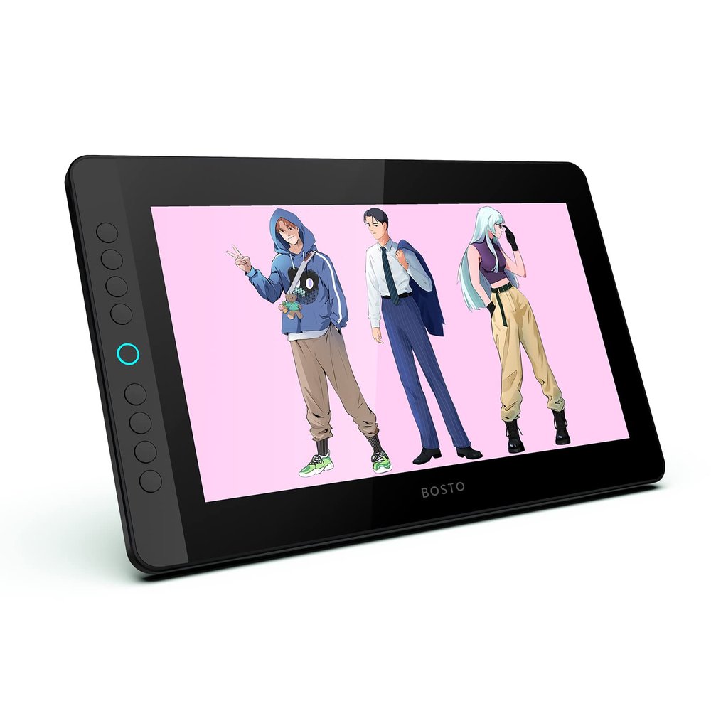 BT-13HDK Portable Graphics Ding Tablet 13.3 Inch H-IPS LED Screen Display Digital Art Ding Pad 8192 Pressure Level Passive Technology 8 Customizable Shortcuts Keys Compatible with Windows