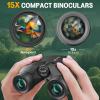 Aurosports 15x25 Compact Binoculars for Adult Kids - High Power Binoculars for Bird Watching - Easy Focus Small Binocular with Low Light Vision for Travel, Camping, Concert, Hiking view 2
