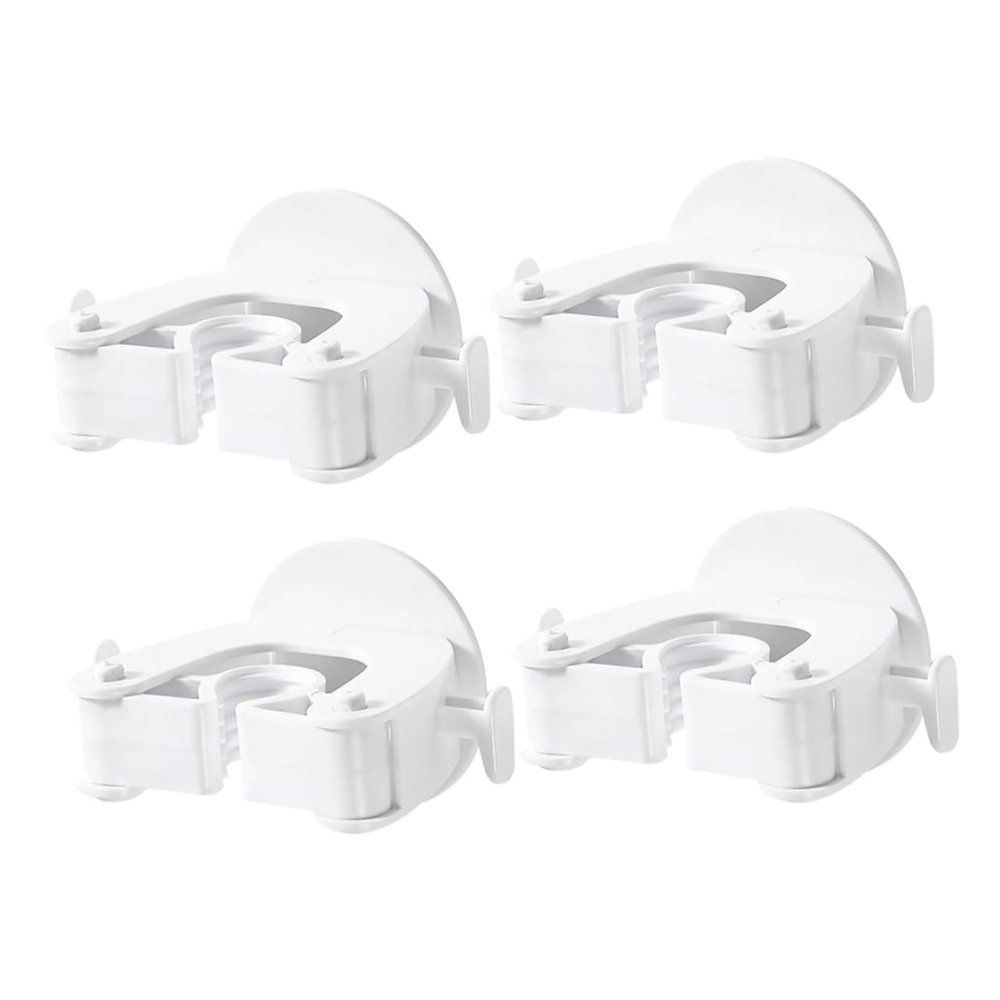 Cabilock 4pcs Traceless Wall Mounted Mop Clips Creative Mop Holders for Brooms Umbrellas and More Easy to Install Suitable for Home and Office Organization