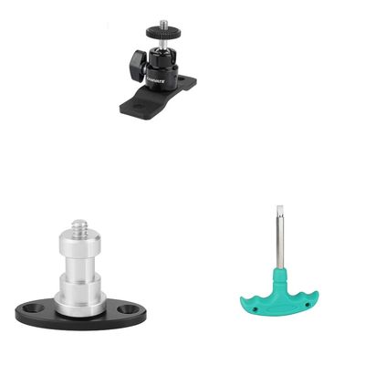 CAMVATE 1/4"-20 Ball Head with Bottom Mount + Straight Screwdriver Assembly Tool + 1/4"-20 Thread Screw Connector