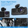 3 Channel Dash Cam Front and Rear Inside,1080P FHD Car Camera with 32G MMC Card, Night Vision, G-Sensor, Motion Detection, Parking Monitor, Loop Recording for Cars, SUVs, Trucks view 4
