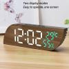 XHTLLO LED Digital Alarm Clock with Temperature Humidity Display Snooze Function, Multifunction Mirror Desktop Clock for Bedroom view 2