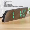XHTLLO LED Digital Alarm Clock with Temperature Humidity Display Snooze Function, Multifunction Mirror Desktop Clock for Bedroom view 3