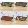 XHTLLO LED Digital Alarm Clock with Temperature Humidity Display Snooze Function, Multifunction Mirror Desktop Clock for Bedroom view 4