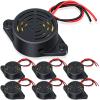 Geiserailie 6 Pcs DC 3-24V 95 dB Electronic Buzzer Active Piezo Buzzer Alarm Sounder Continuous Sound Beep, Black view 1