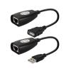 atcdfuw 1 Pair USB to RJ45 LAN Ethernet Extension Cable Adapter 50M Distance Extender Converter Over Cat5E/6 Cord Computer Ethernet Extender Adapterethernet Cord USB Over Cat5e, black view 1