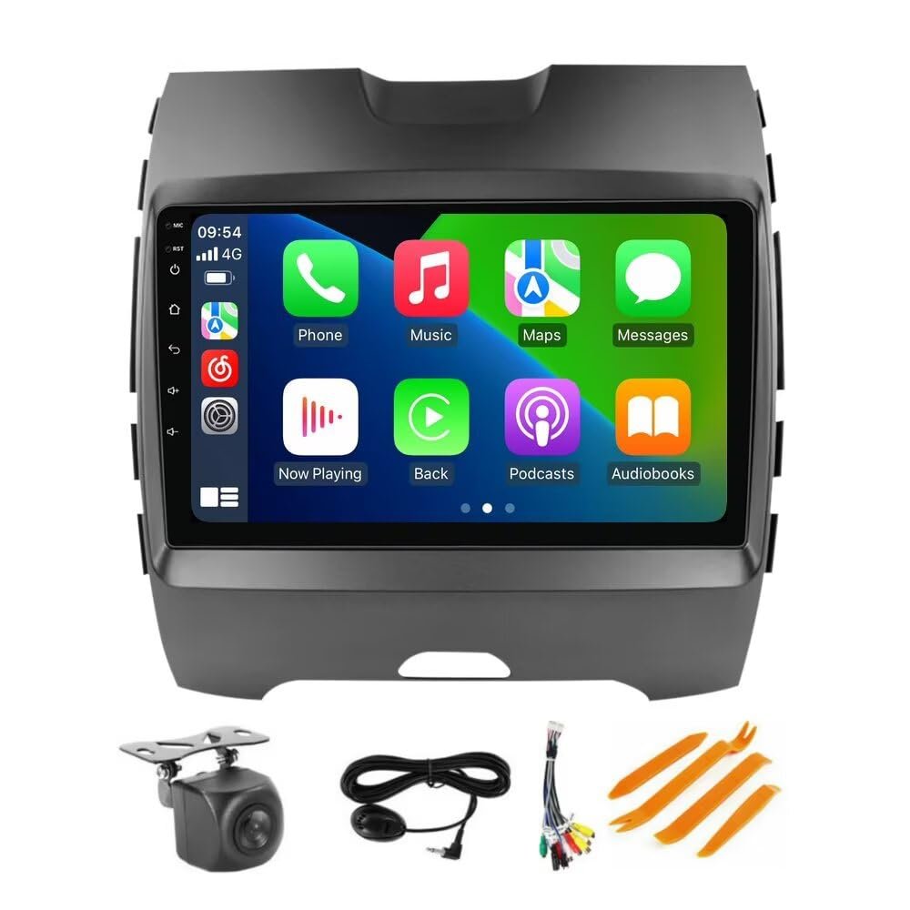 8+128GB 8Core Car Radio Stereo for Ford Edge 2 2015 2016 2017 2018 Dash Kit Car GPS Navigation,9" IPS Touch Screen Head Unit with Car-Play & Android Auto/SWC/DSP/Rear View