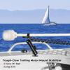 VAZESWIN Aluminum Alloy 1.5" Ball Trolling Motor Stabilizer Mount with Tough-Claw Clamp Base for 1/2" to 1-3/4" Diameter Rails, 9.1" Long Arm & Round Base for RAM Mounts C Size 1.5" Ball Components view 4