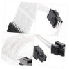 DirectNine Basics 4pcs Computer Power Supply Modular Wire Kit 20cm Extension Cable Set Cable Organizer Cable Extension Kit ATX Motherboard Power Cable White view 2