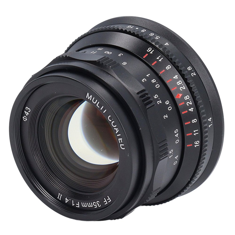 35mm F1.4 Full Frame Portrait Lens, Wide Compatibility, Large Aperture, 7 Layer Optical Coating, Multi Optimization, for SL1 SL2, FP, More Cameras (Black)