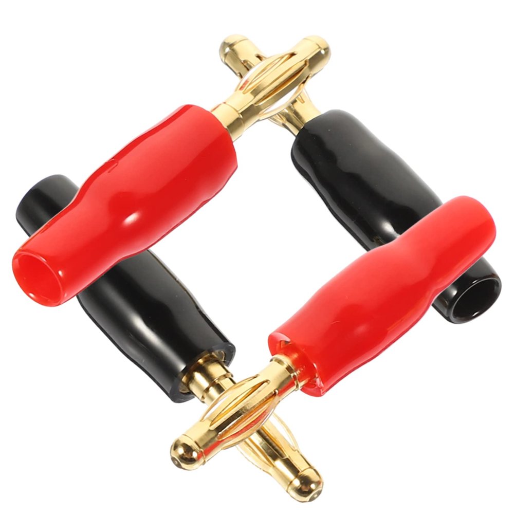 MERRYHAPY 4pcs Gold Plated Banana Plug Connectors for Audio Amplifiers Speaker Cable Connectors Red Black for Receivers Surround Sound Systems and Wall Panels