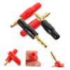 MERRYHAPY 4pcs Gold Plated Banana Plug Connectors for Audio Amplifiers Speaker Cable Connectors Red Black for Receivers Surround Sound Systems and Wall Panels view 3