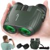 Aurosports 15x25 Compact Binoculars for Adult Kids - High Power Binoculars for Bird Watching - Easy Focus Small Binocular with Low Light Vision for Travel, Camping, Concert, Hiking -Green view 1