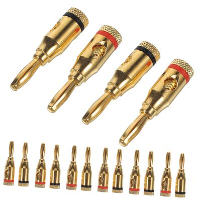 Veemoon 12pairs Plated Banana Plug Connector Speaker Wire Connectors for Audio Systems Easy Insertion and Stable Connection for Enhanced Performance